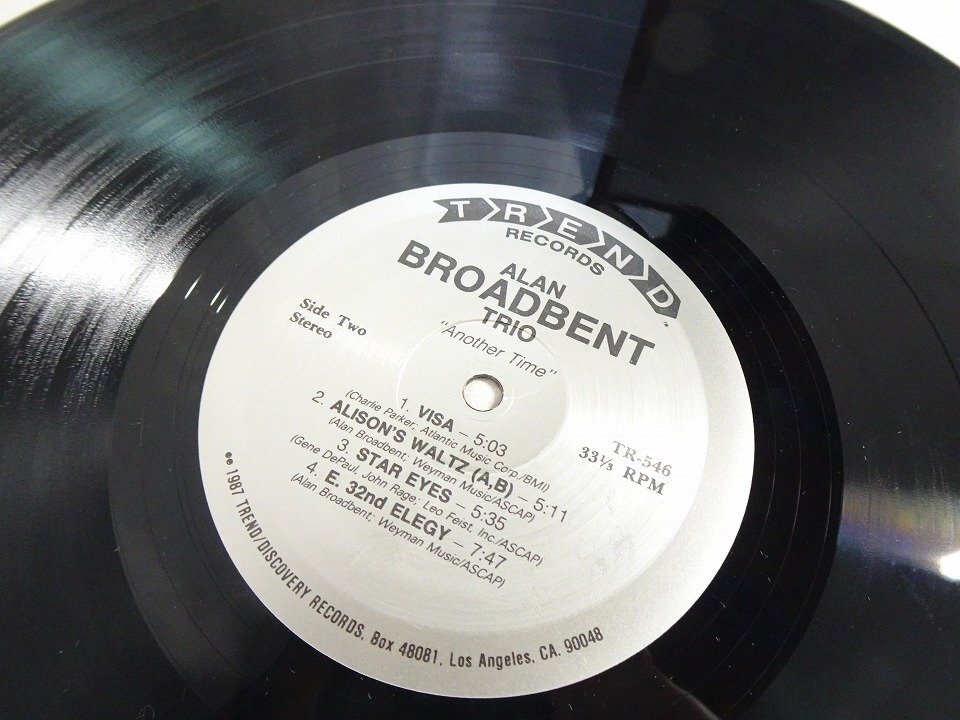 【USオリジナル盤】ALAN BROADBENT TRIO LP3組◆ANOTHER TIME 他 JAZZ レコードNwb東_▲034