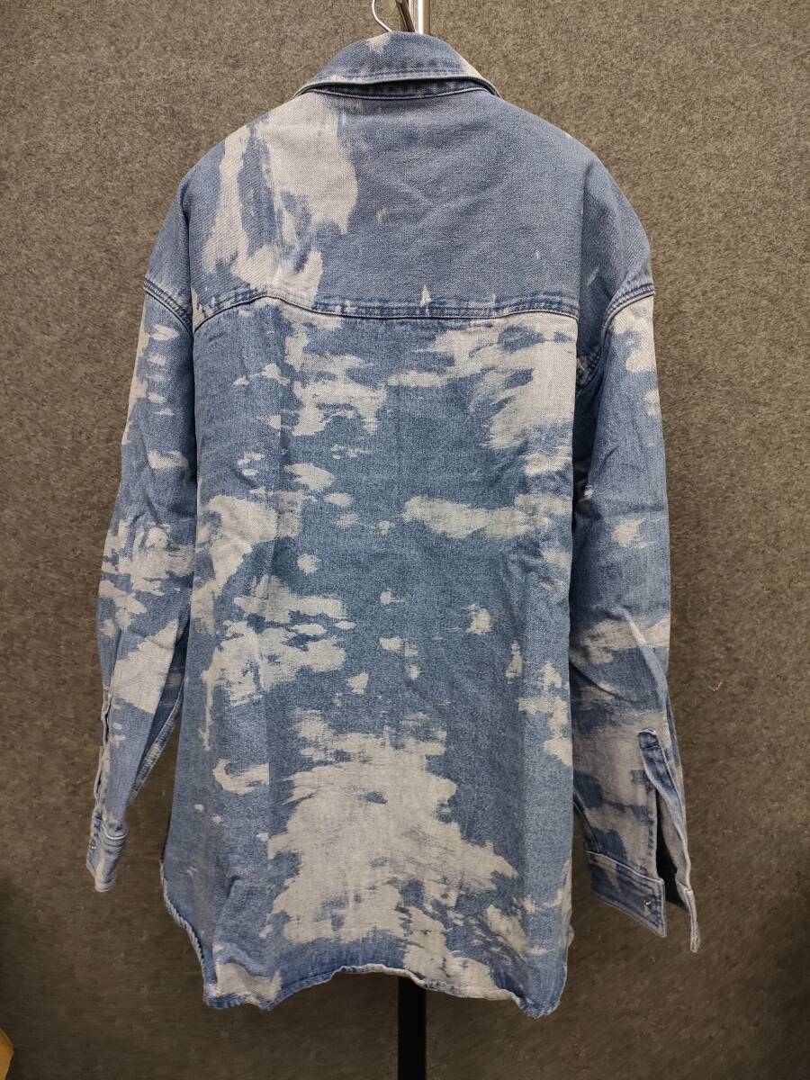 ★H&M エイチアンドエム デニムジャケット オーバーサイズ タイダイ染め サイズXL_画像4