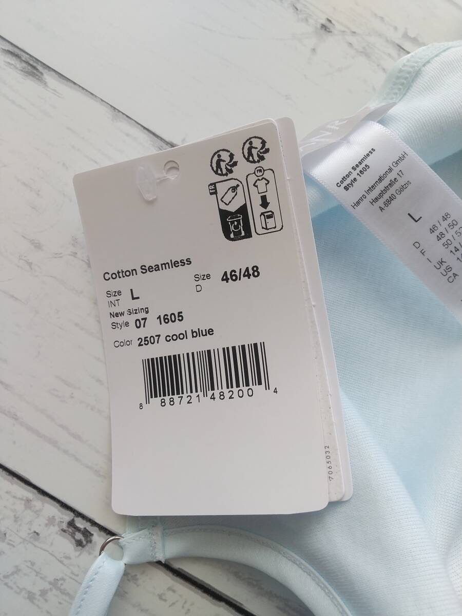 ★送料無料:匿名配送★《HANRO》ハンロ コットンシームレス  カップ付キャミソール L_画像6