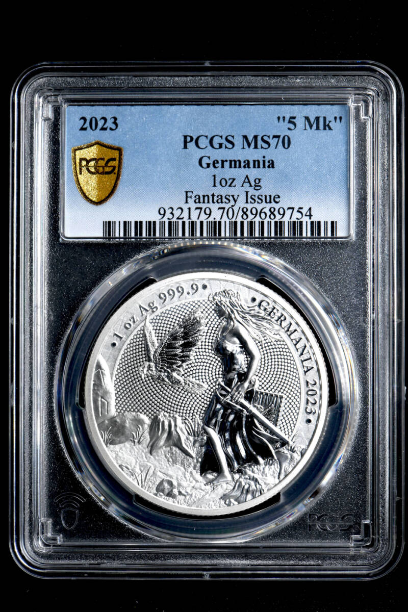 ☆日終 【PCGS MS70 ☆TOP満点鑑定】2023 ゲルマニア 5MK銀貨
