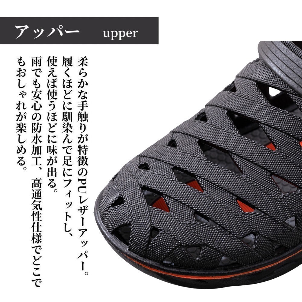 サンダル メンズ 2WAY スリッパ 前閉じ バックストラップ クッション性 ブラック Bタイプ 27.0の画像3