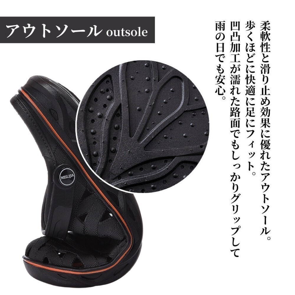 サンダル メンズ 2WAY スリッパ 前閉じ バックストラップ クッション性 ブラック Bタイプ 27.0の画像6