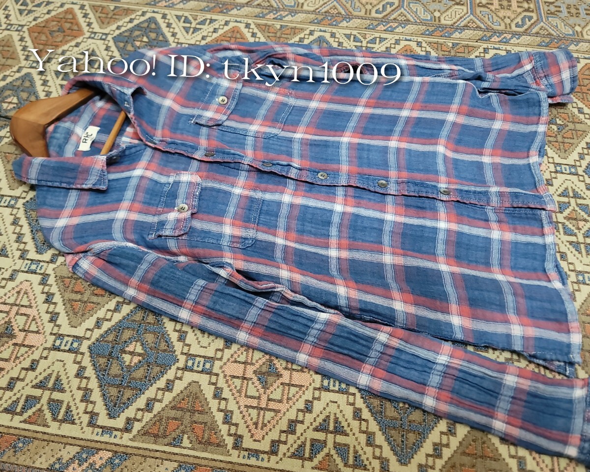 RHC Ron Herman ロンハーマン 中までおしゃれな ガーゼ チェック シャツ 長袖シャツ _画像2