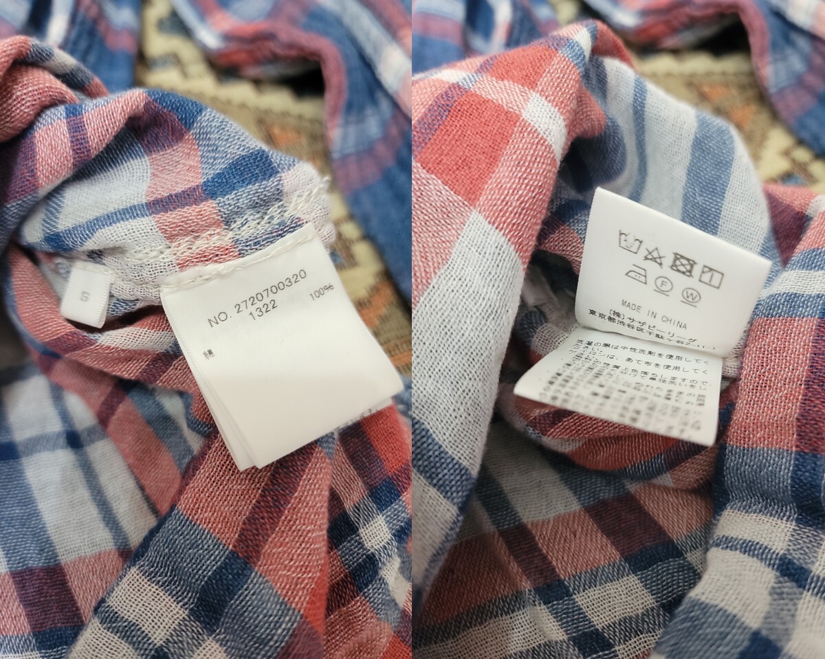 RHC Ron Herman ロンハーマン 中までおしゃれな ガーゼ チェック シャツ 長袖シャツ _画像5