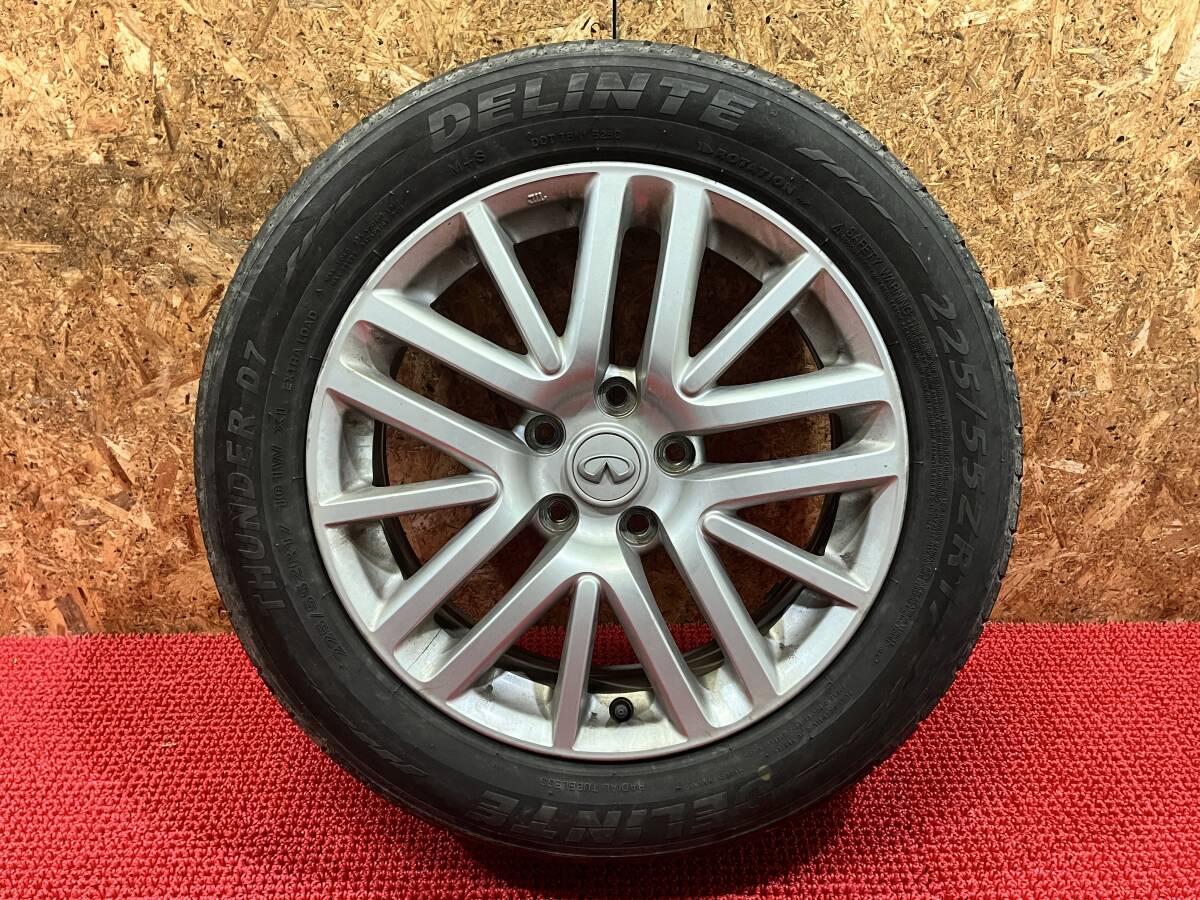 日産フーガ 純正ホイール 17×7J ＋16 5穴 PCD114.3 DELINTE THUNDER D7 225/55/R17 売切!!