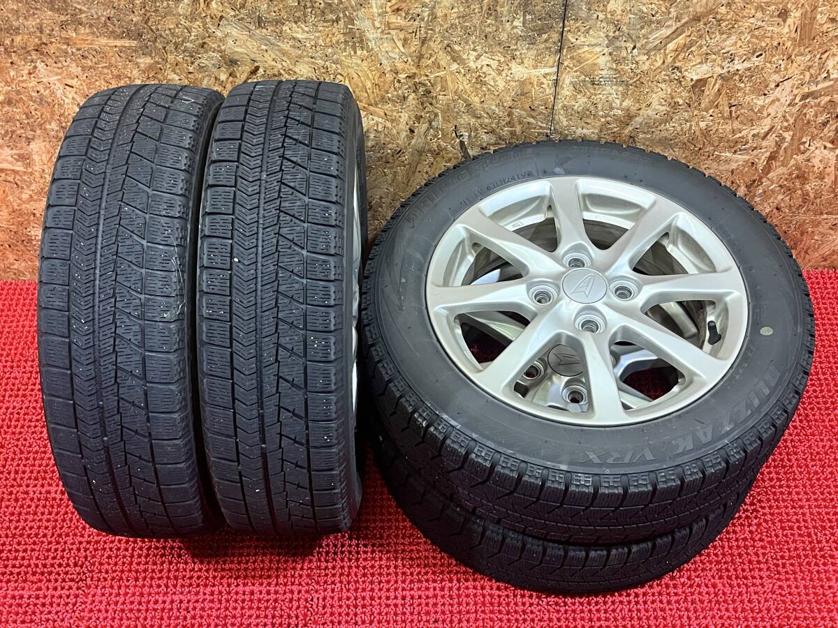 ダイハツ 純正ホイール 14×4.5J ＋45 PCD100 BRIDGESTONE BLIZZAK VRX 155/65/R14 軽自動(dòng)車等に 売切!!