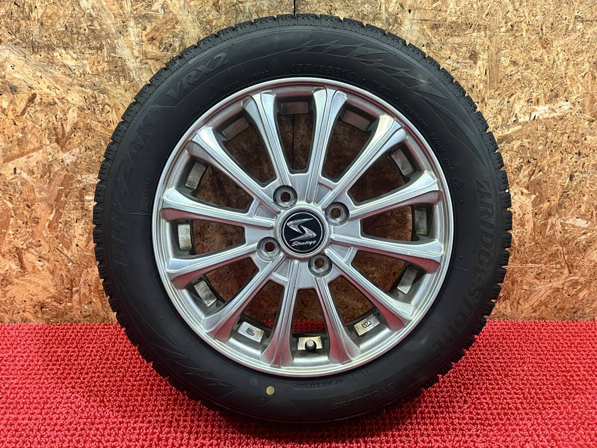 Strategy 14×4.5J ＋45 4穴 PCD100 BRIDGESTONE BLIZZAK VRX2 155/65/R14 軽自動(dòng)車等に 売切!!