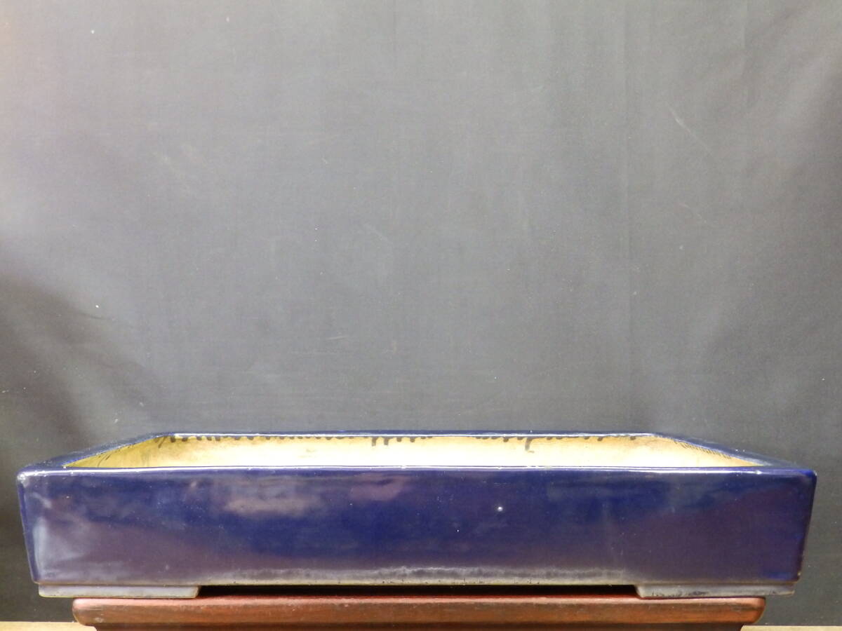 ★盆栽日和★ 和鉢 【鴻陽】 瑠璃釉切立長方鉢 54㎝ (h)_画像2