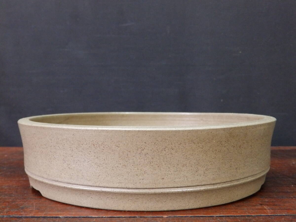 ★盆栽日和★ 和鉢 【一陶園】 胴紐丸鉢 19.5㎝ _画像1