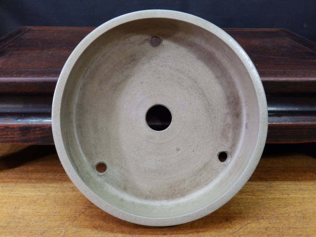 ★盆栽日和★ 和鉢 【一陶園】 胴紐丸鉢 19.5㎝ _画像6