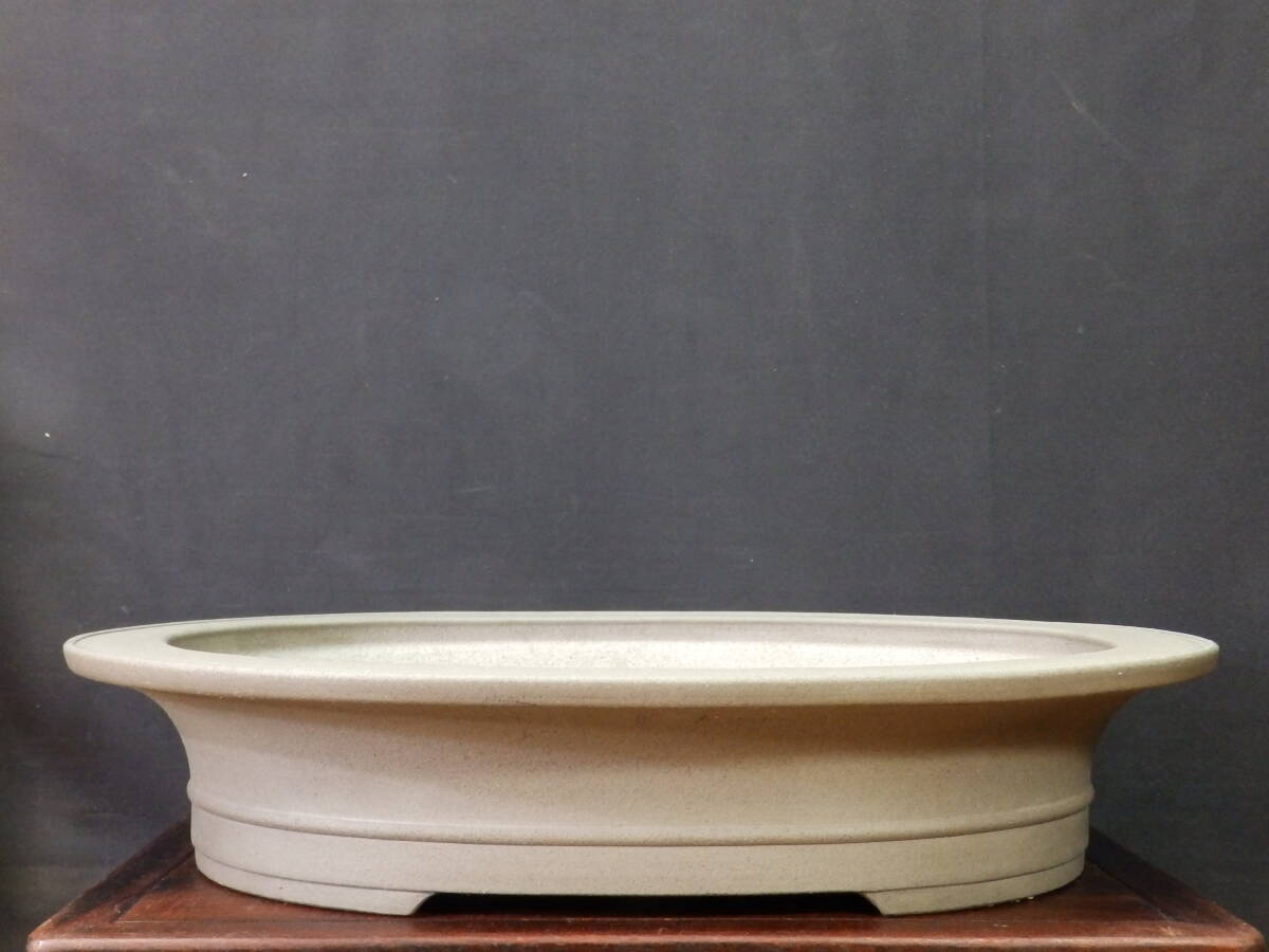 ★盆栽日和★　和鉢 【喜仙】 反縁胴紐楕円鉢　51.5㎝ _画像2