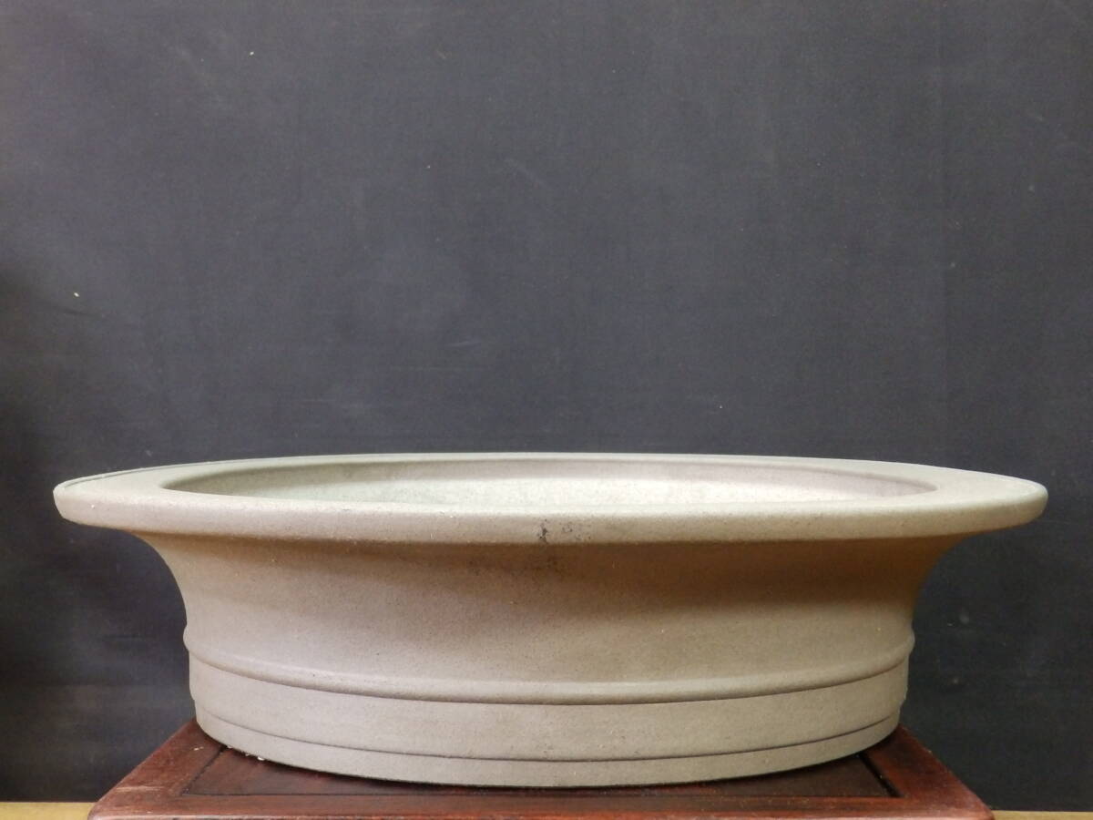 ★盆栽日和★　和鉢 【喜仙】 反縁胴紐楕円鉢　51.5㎝ _画像3