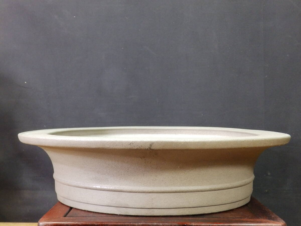 ★盆栽日和★　和鉢 【喜仙】 反縁胴紐楕円鉢　51.5㎝ _画像4