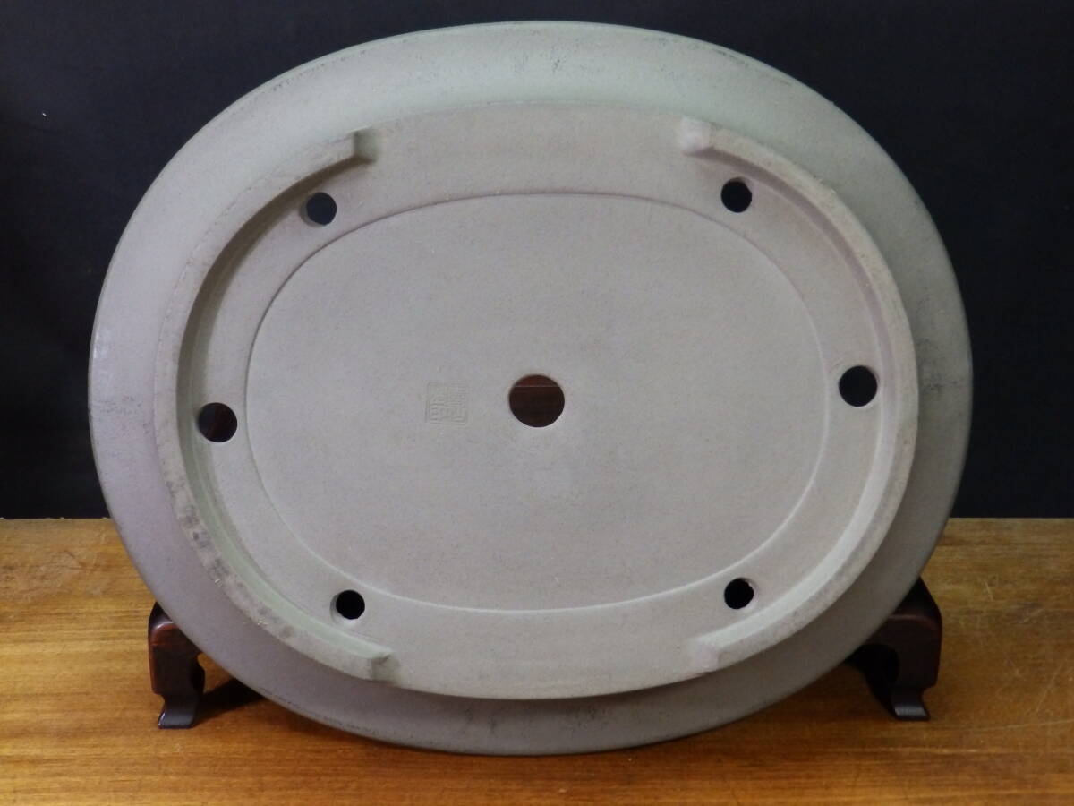 ★盆栽日和★　和鉢 【喜仙】 反縁胴紐楕円鉢　51.5㎝ _画像7