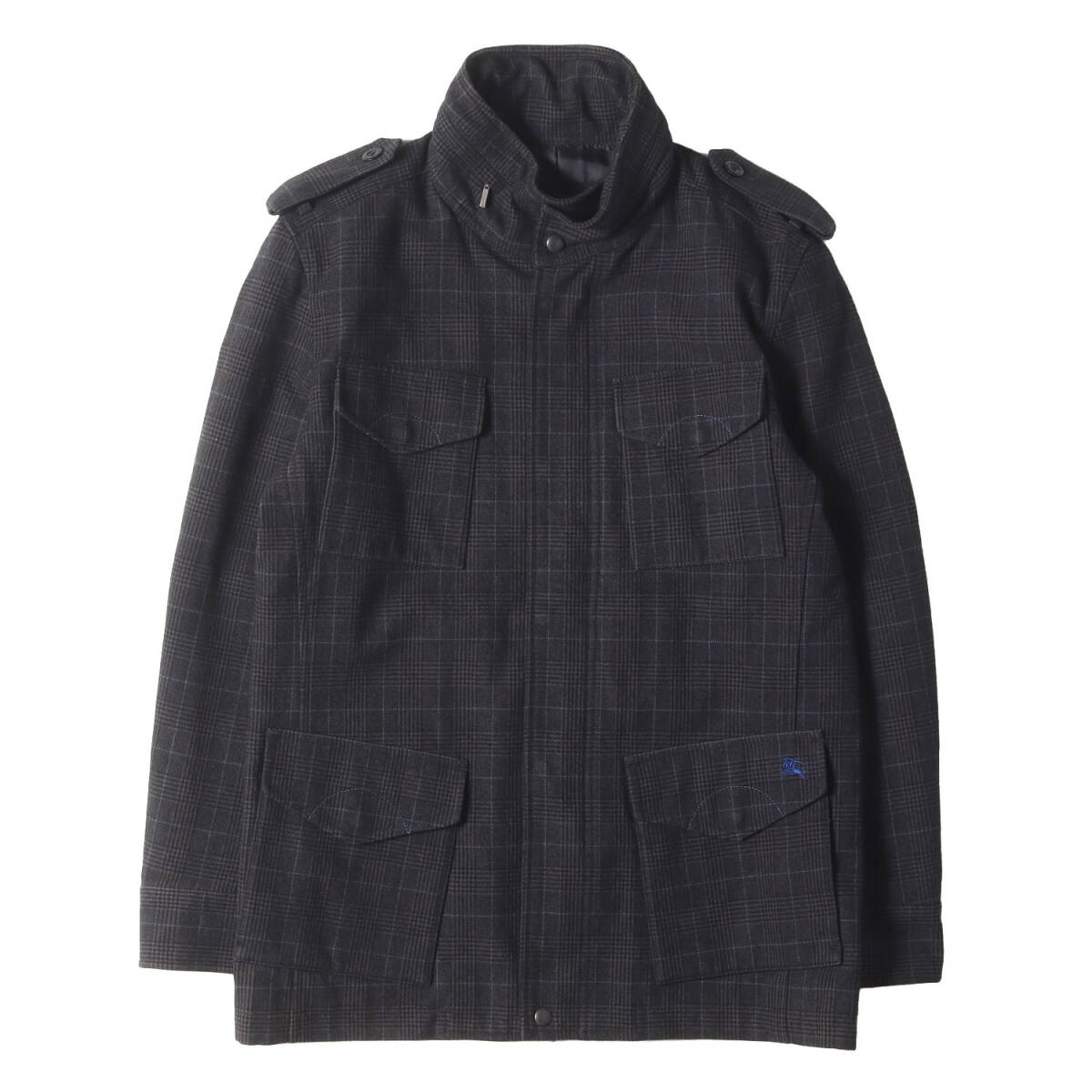 BURBERRY BLUE LABEL バーバリー ブルーレーベル ジャケット ダークグレー系 L | グレンチェック ミリタリー フィールド ジャケット