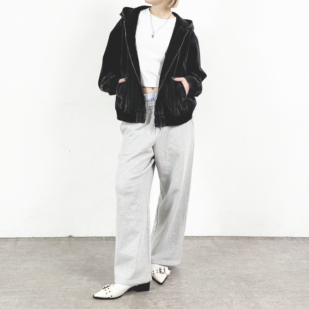 新品 定価15400円 フーズフーギャラリー デニム フード ジップ ブルゾン 黒 ブラック メンズ XL レディース ストライプ パーカ ジャケット_画像8