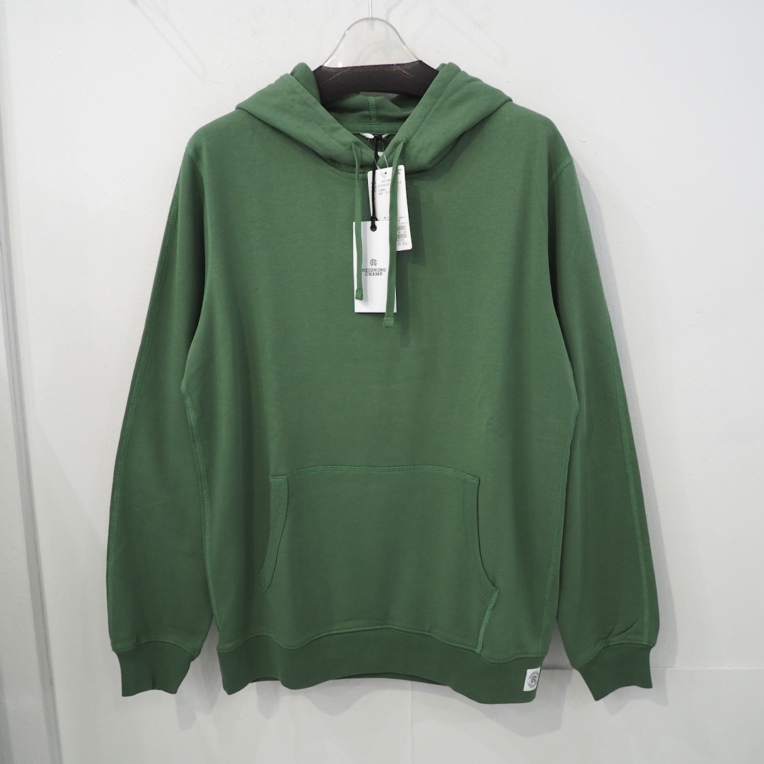 新品 S 定価24200円 レイニングチャンプ 上質 ライト ウエイト スウェット フーディー 緑 くすみ グリーン メンズ REIGNING CHAMP パーカー_画像2
