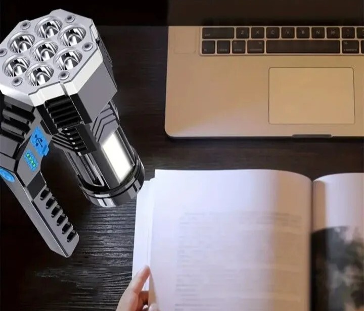 NEW】懐中電灯 7LEDハンディライト 超高輝度 COB搭載！IPX4防水、防塵 、釣り、アウトドア ブラック！新品 送料無料_画像6