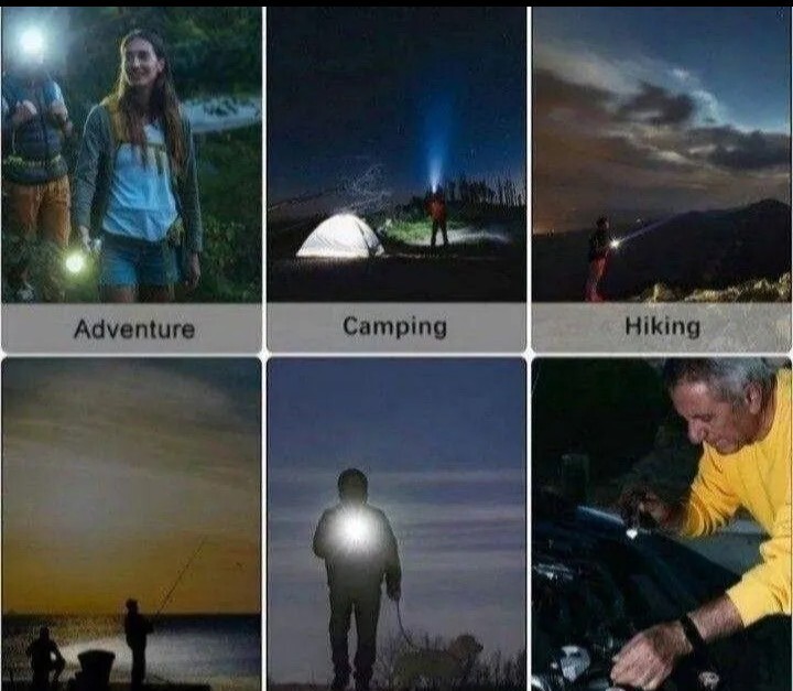 NEW】懐中電灯 7LEDハンディライト 超高輝度 COB搭載！IPX4防水、防塵 、釣り、アウトドア ブラック！新品 送料無料_画像9