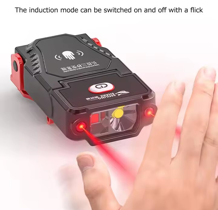 最新版 ヘッドランプ 充電式 センサー機能 90度可動 防水機能 5モード 2way フック、ベルト付き 新品！送料無料