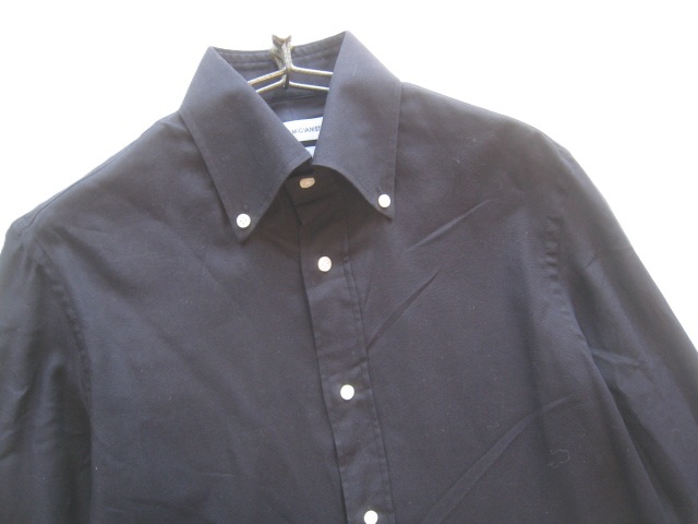 美品!!カミチャニスタ CAMICIANISTA*SLIM FIT 美シルエット オックスフォードボタンダウンシャツ 38-15 実寸S 濃紺 ネイビー_画像2