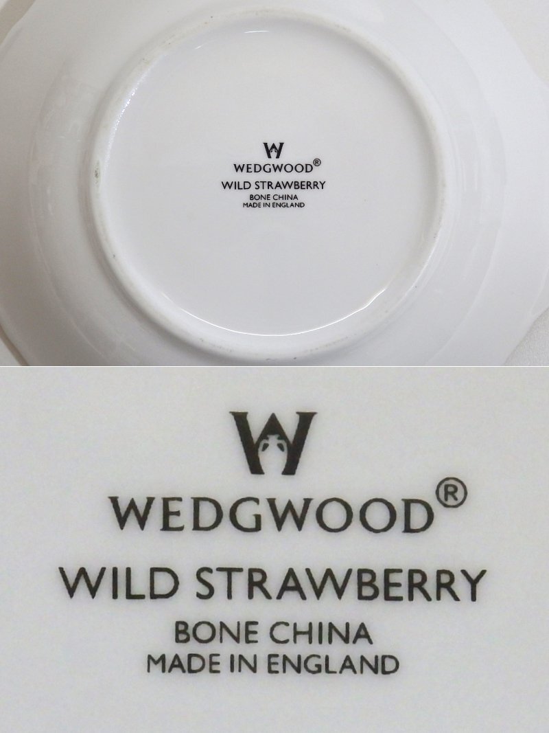 WEDGWOOD ウェッジウッド ワイルドストロベリー ウィンザートレイ (ウインザートレー） 磁器 金縁 金彩 いちご柄 WILD STRAWBERRY_画像4