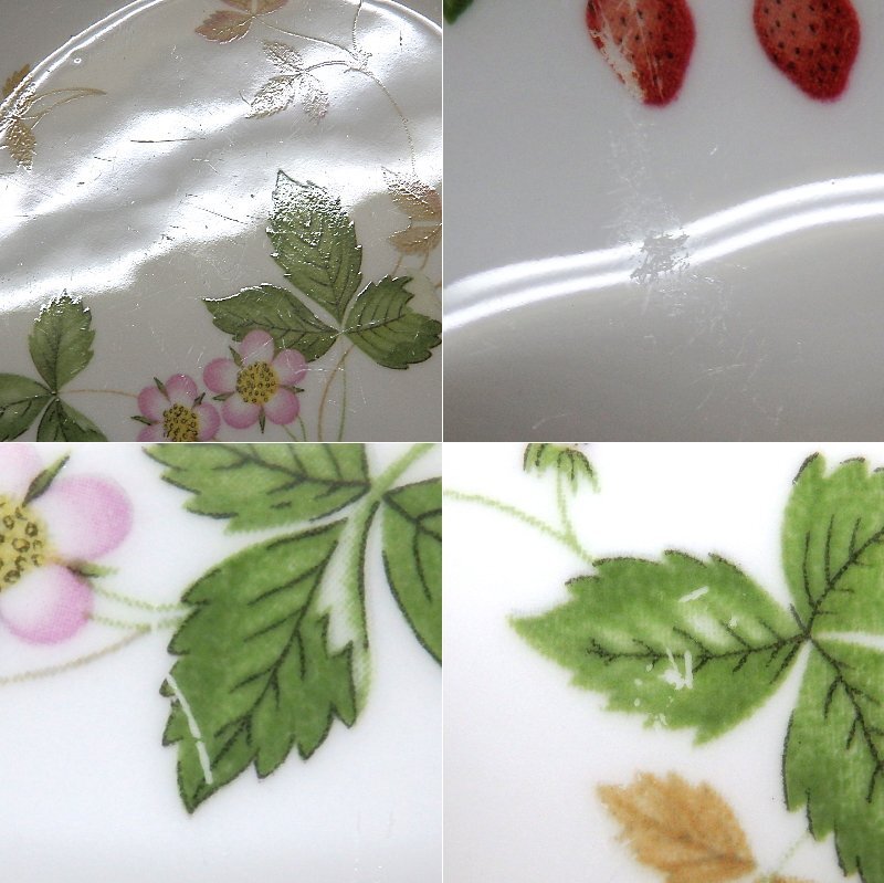 WEDGWOOD ウェッジウッド ワイルドストロベリー ウィンザートレイ (ウインザートレー） 磁器 金縁 金彩 いちご柄 WILD STRAWBERRY_画像7