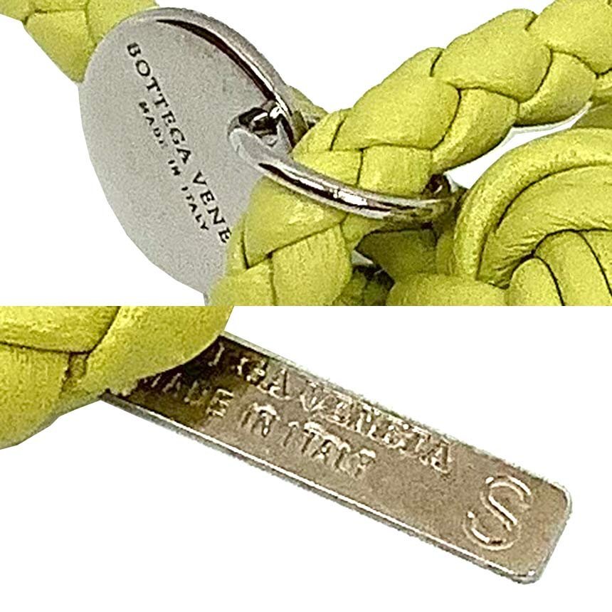 送料無料 BOTTEGA VENETA ボッテガヴェネタ イントレチャート ブレスレット 男女兼用 イエロー 新古品 美品 aq11156 ユニセックス対応