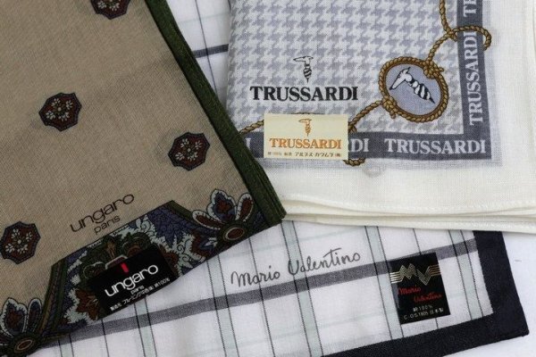 【未使用】ニナリッチ トラサルディ バレンティノ ウンガロなど ハンカチ まとめ 12点 セット まとめ売り 大量 af1432_画像8