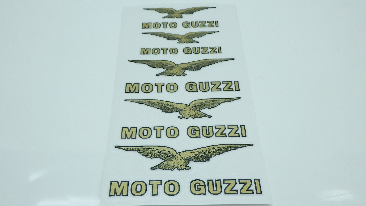 S25■モトグッチ イーグル GOLD 5ピース ステッカー MOTO GUZZI EAGLE