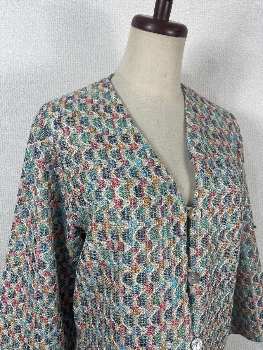 vintage HERNO ヴィンテージ　ヘルノ　レディース　ツイード　 カーディガン　コート　アウター　ジャケット_画像3