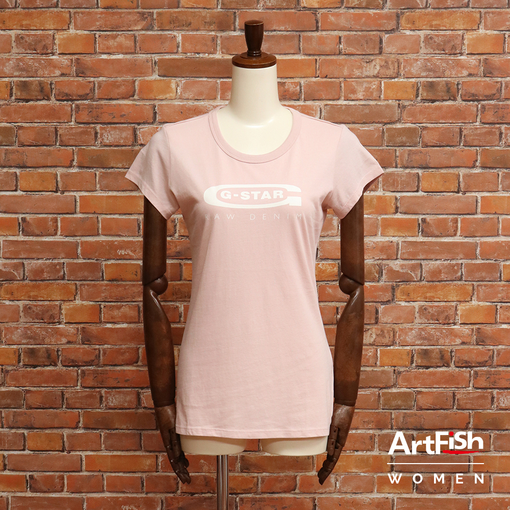 1円/春夏/G-STAR RAW/Mサイズ/半袖Tシャツ D15115-4107 ロゴ オーガニックコットン ジースターロウ 新品/ピンク/ky162/