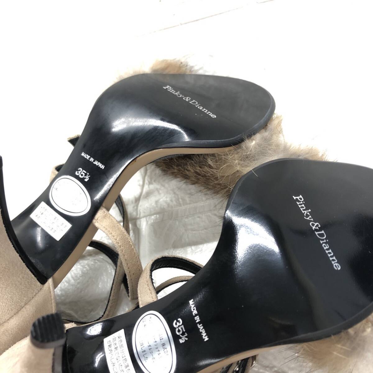★【在庫処分価格】PINKY&DIANNE ピンキー アンド ダイアン サンダル ブラウン系 ファー レディース サイズ35 1/2 ヒール約8cm☆T9-435J_画像9
