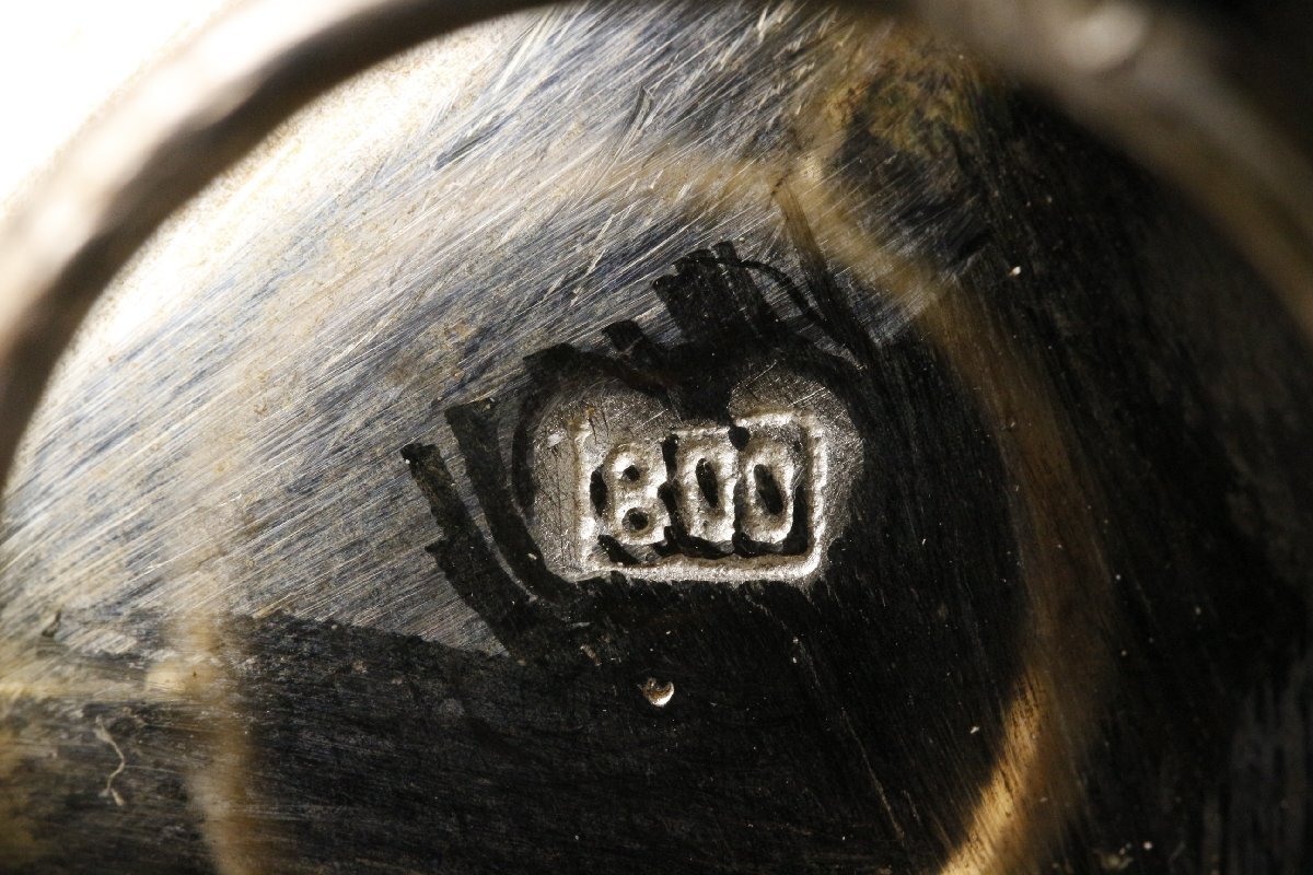 【LIG】パラグアイ製 銀製 マテカップ ボンビージャ 800刻印 総重量191g ティーセット 細密造 マテ茶 アンティーク [.RW]25.9_画像10