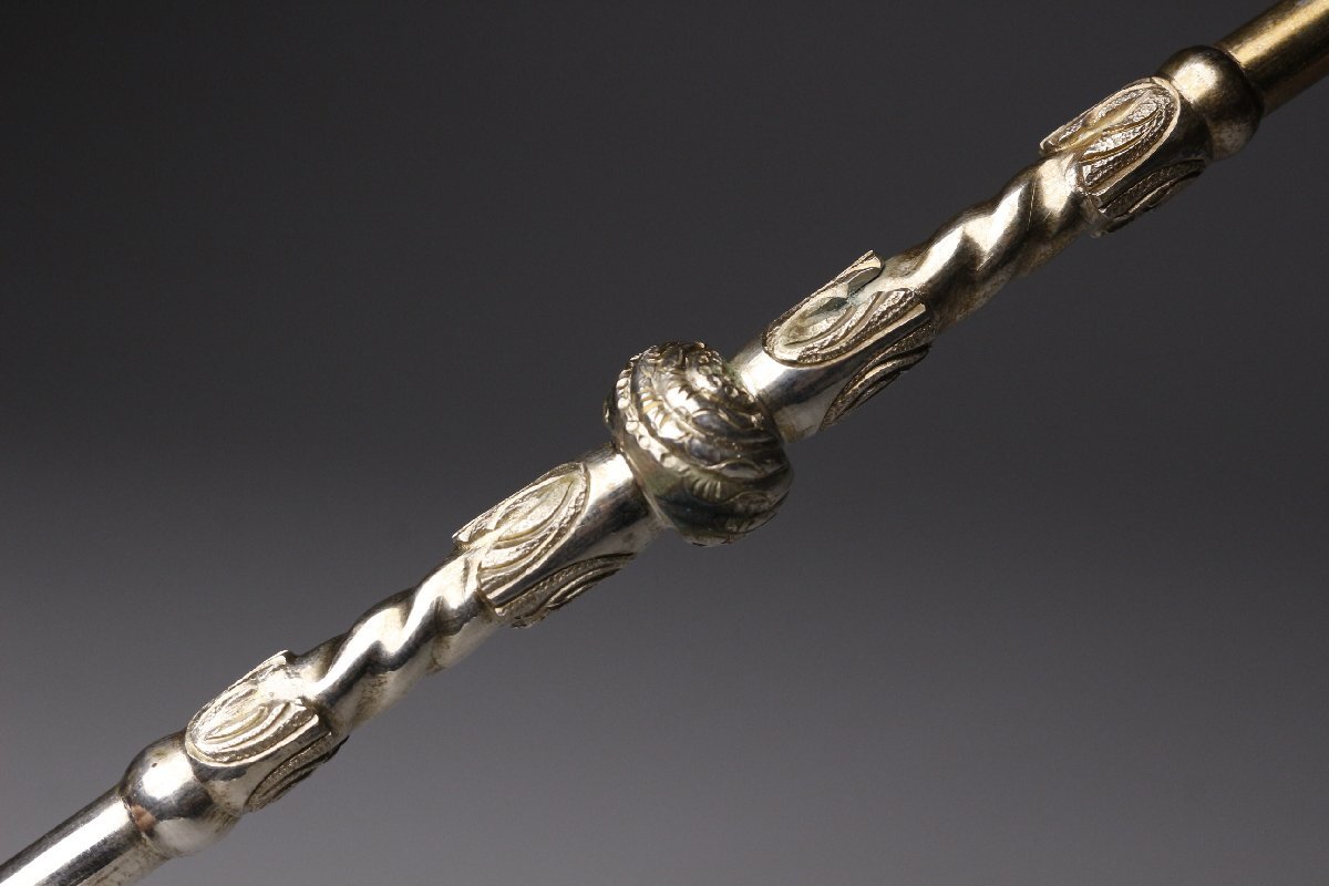 【LIG】パラグアイ製 銀製 マテカップ ボンビージャ 800刻印 総重量191g ティーセット 細密造 マテ茶 アンティーク [.RW]25.9_画像9