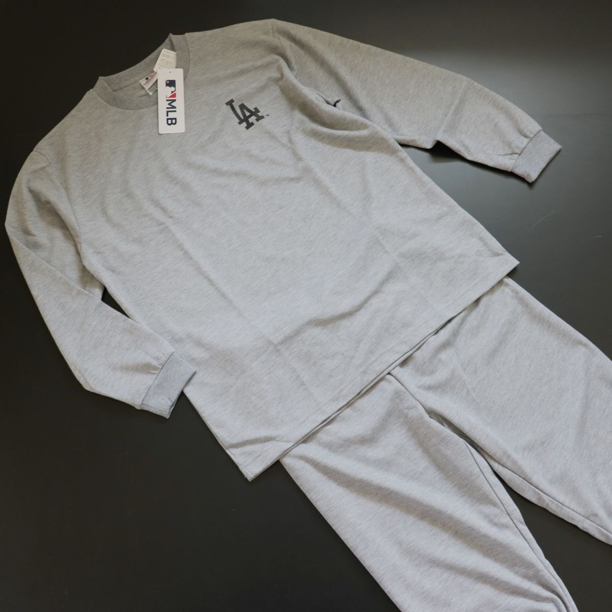 ★ドジャース DODGERS MLB 新品 メンズ メジャーリーグ 大谷翔平 山本由伸 上下セット ダンボールニット 灰[SET21454YA-N3-L] 五 弐★QWER