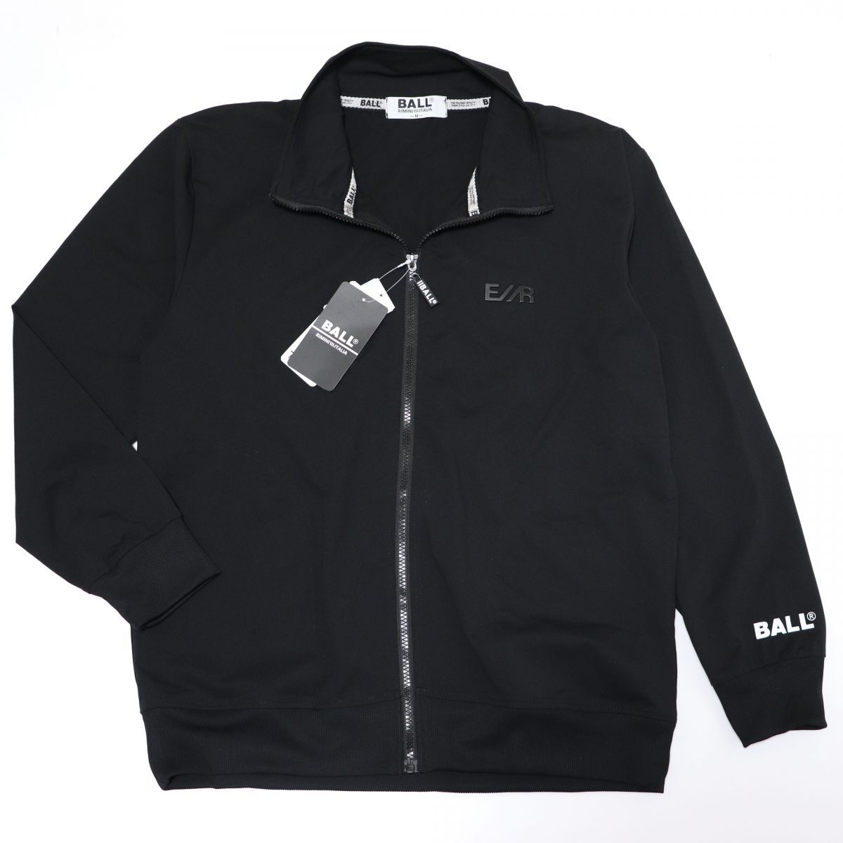 ★ボール BALL 新品 メンズ イタリア発人気ブランド UV ストレッチ トレーニング ジャケット 黒 Mサイズ[35124-99-M] 一 二 壱★QWER★