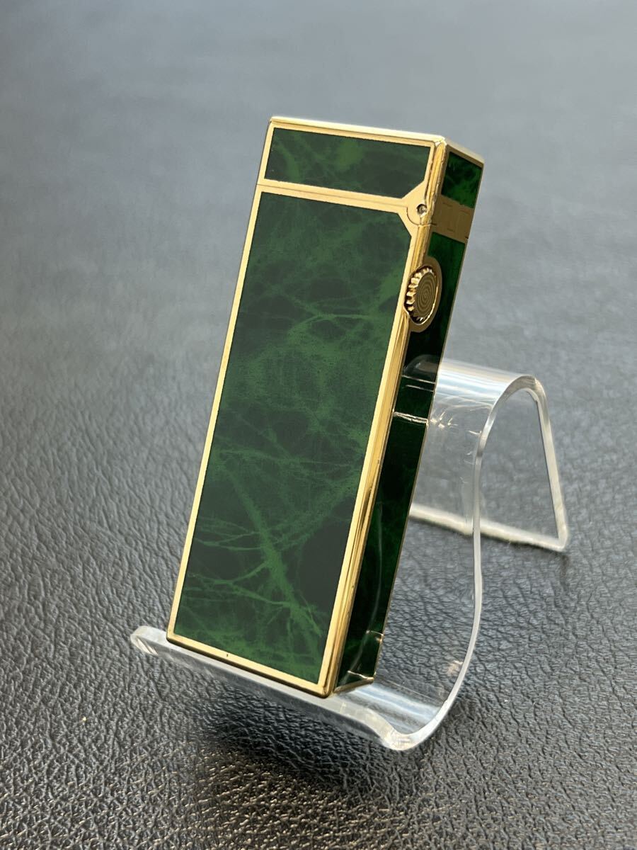 Dunhill ダンヒル ガスライター　グリーンラッカー ゴールド