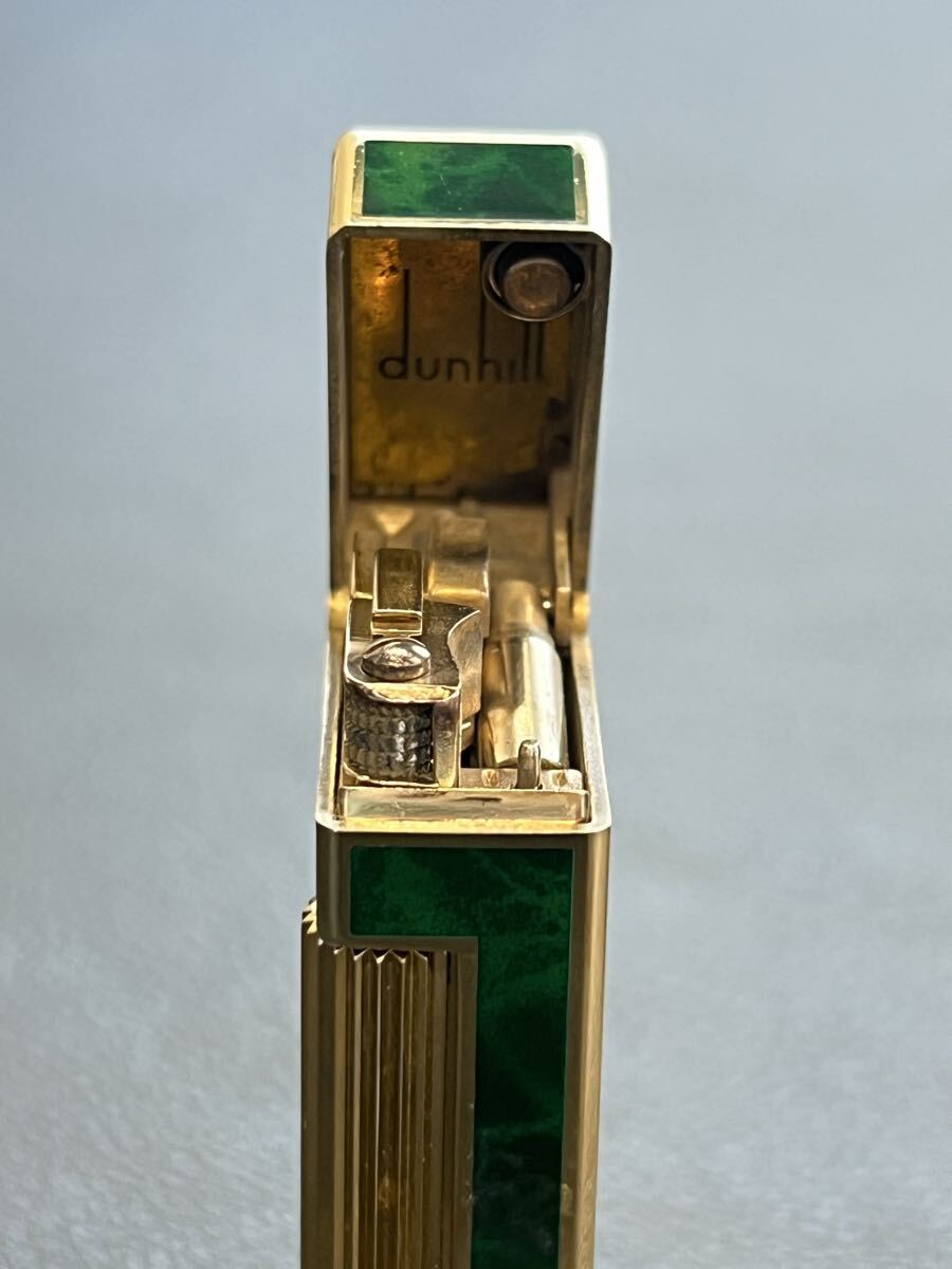 Dunhill ダンヒル ガスライター　グリーンラッカー ゴールド