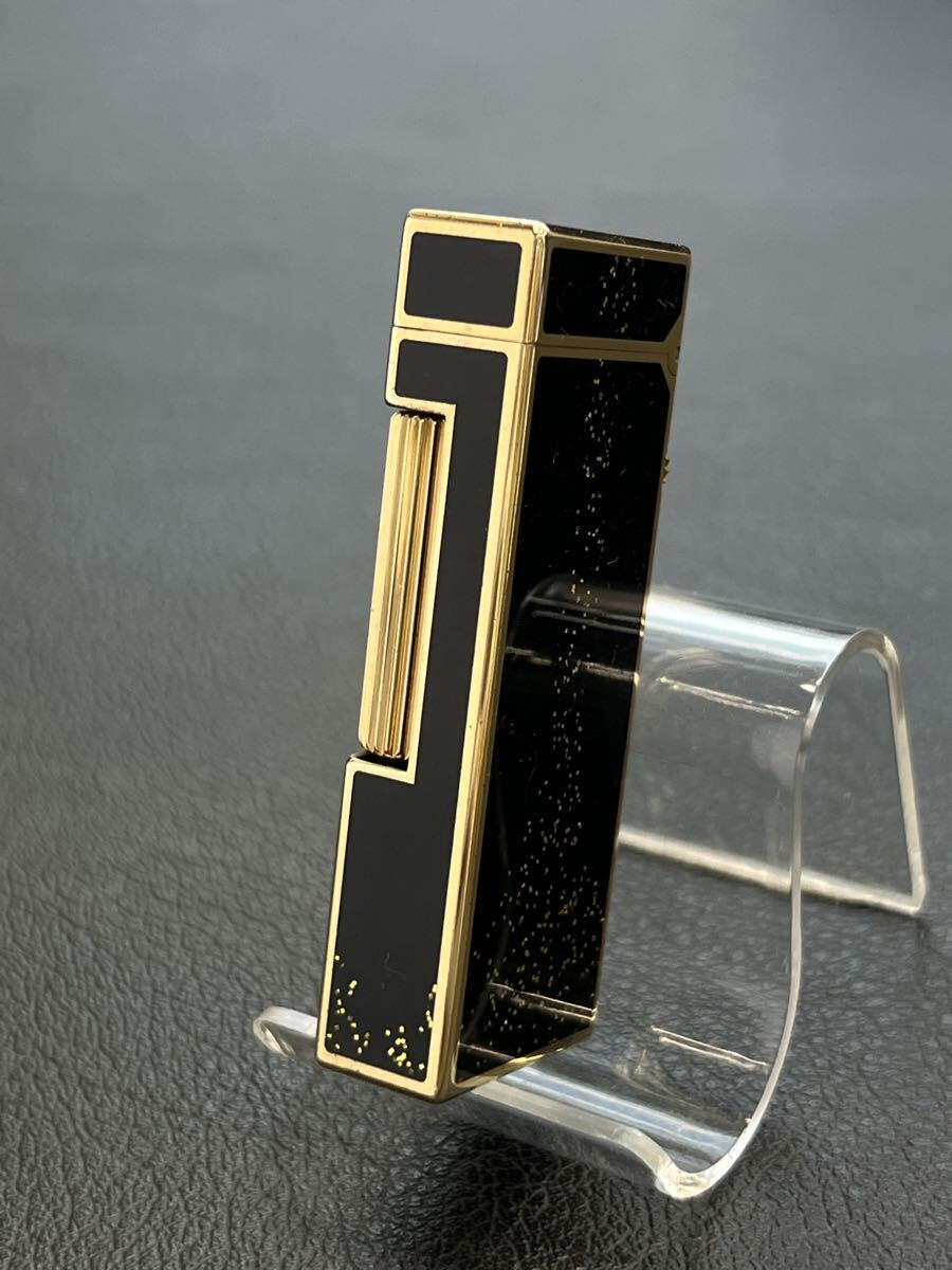 Dunhill ダンヒル ガスライター ブラックラメ ゴールド