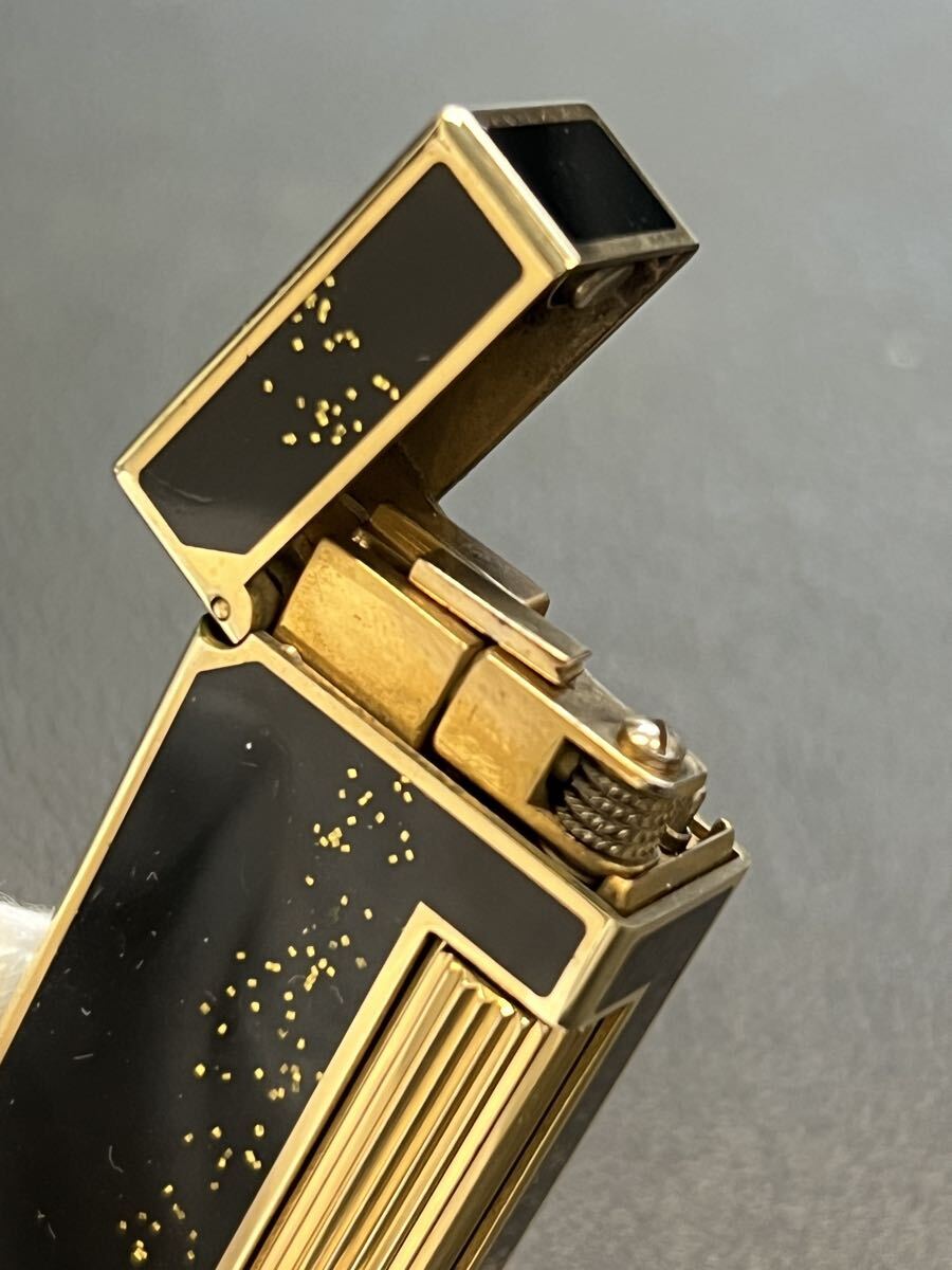 Dunhill ダンヒル ガスライター ブラックラメ ゴールド