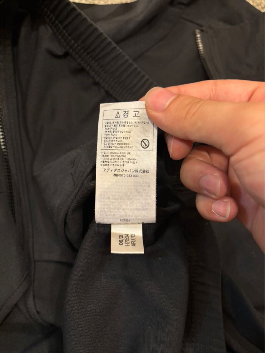 adidas 中國(guó)制 L トラックジャケット ジャージ ジップアップ スポーツウェア 黒 無(wú)地 ブラック アディダス トップス アウター 古著 USED