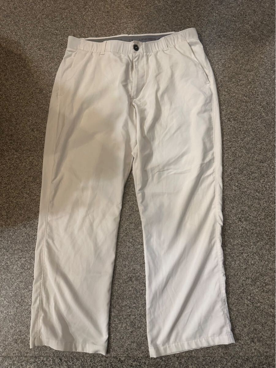 under armor ストレッチ パンツ ホワイト アンダーアーマー 2018_画像1