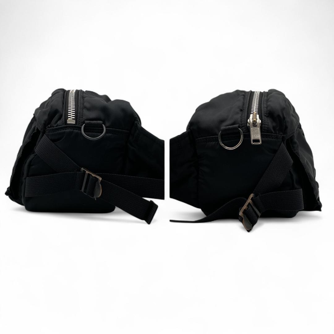 良品 PORTER ボディバッグ ナイロン ブラック タンカー_画像5