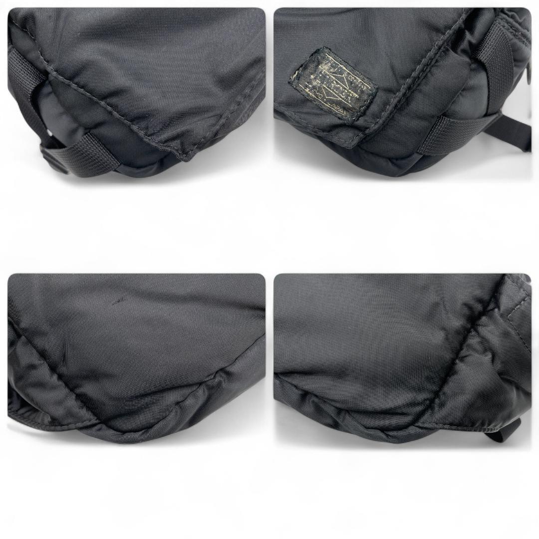 良品 PORTER ボディバッグ ナイロン ブラック タンカー_画像7
