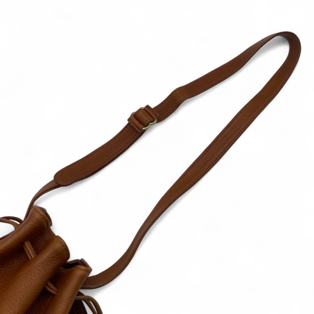 良品 COACH ショルダーバッグ オールレザー ブラウン オールドコーチ 巾着_画像6