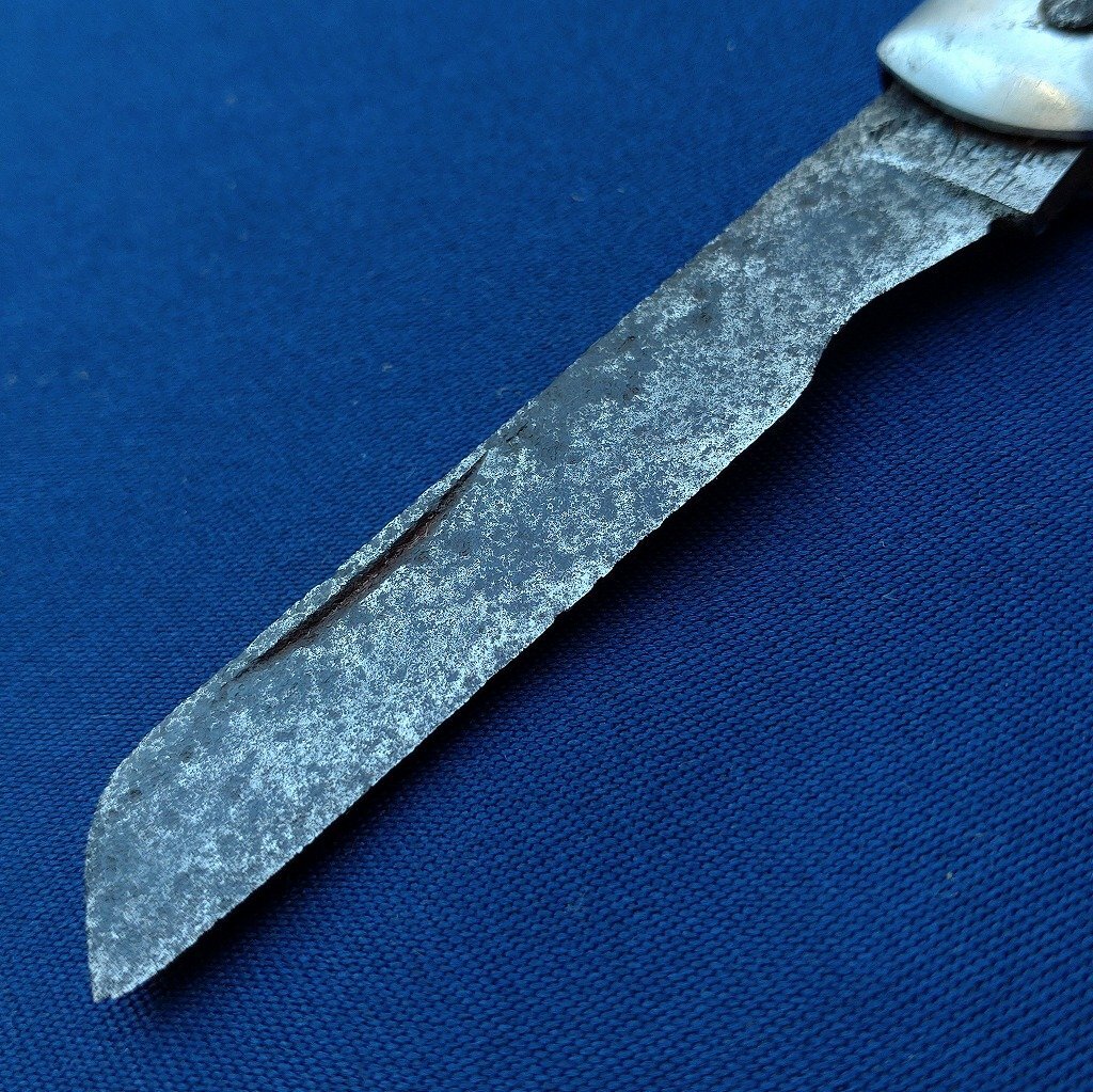 ジャンク品 電工ナイフ 日立武蔵 刃長約75㎜ 全長約195㎜ 折り畳みナイフ 工具 ケーブルカッター 【2795】_画像4