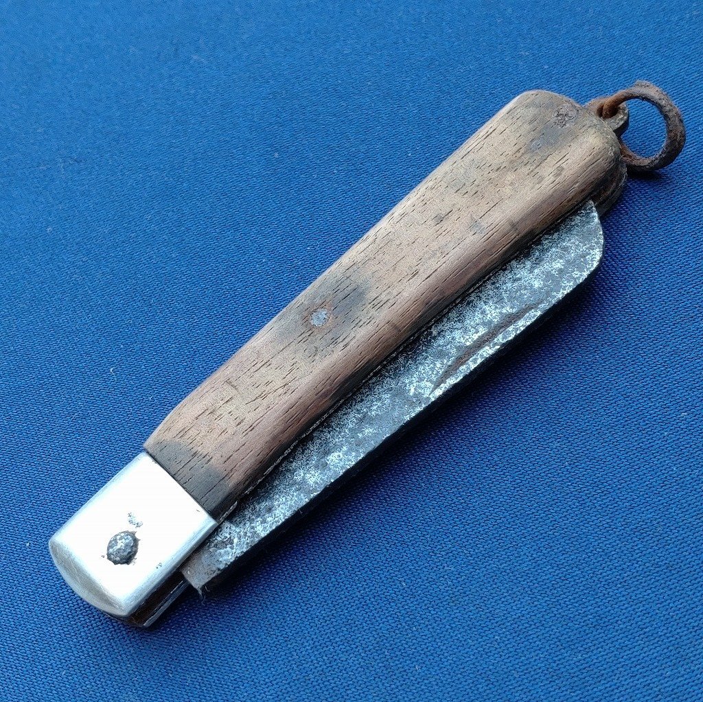 ジャンク品 電工ナイフ 日立武蔵 刃長約75㎜ 全長約195㎜ 折り畳みナイフ 工具 ケーブルカッター 【2795】_画像9