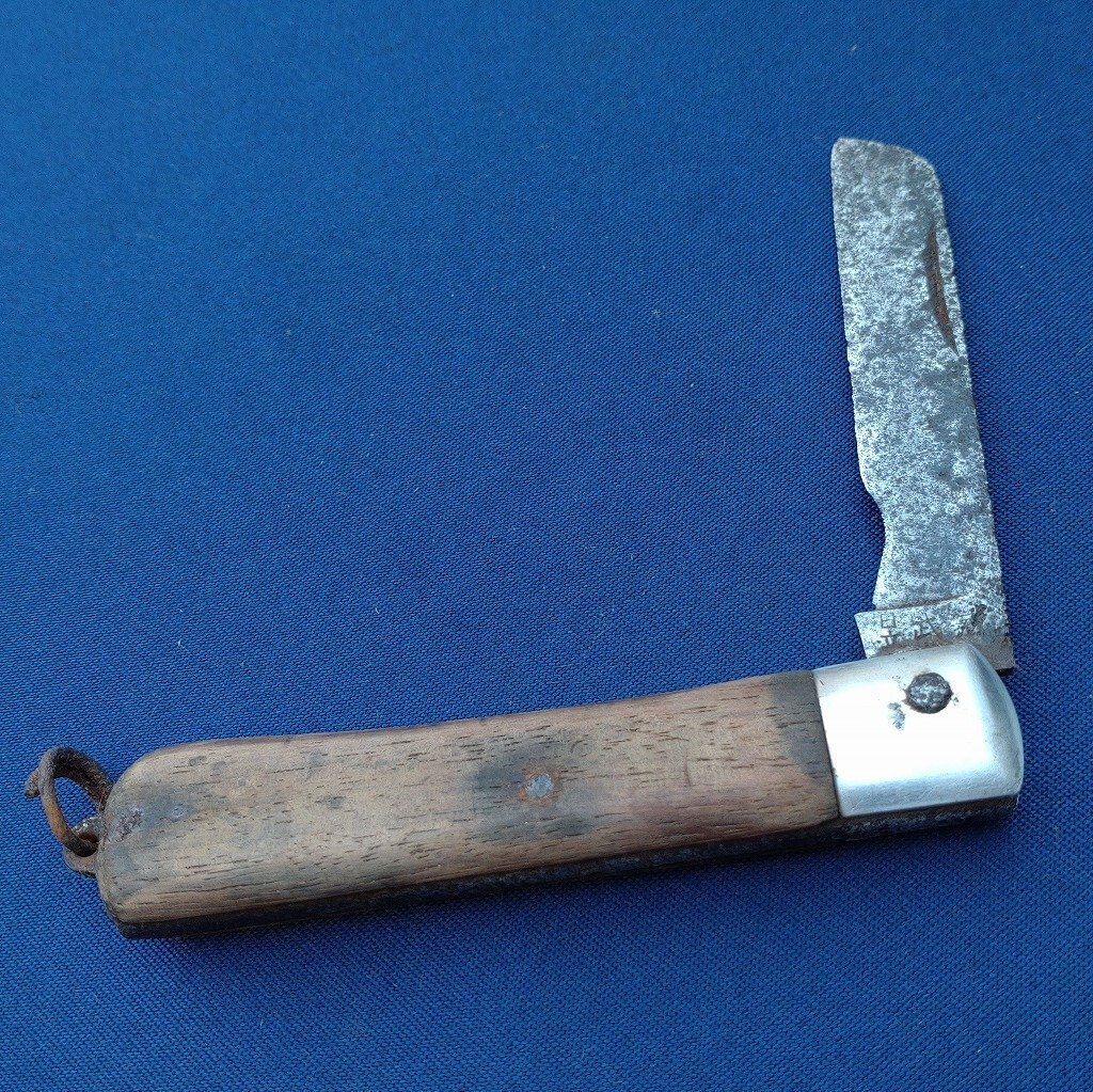 ジャンク品 電工ナイフ 日立武蔵 刃長約75㎜ 全長約195㎜ 折り畳みナイフ 工具 ケーブルカッター 【2795】_画像8
