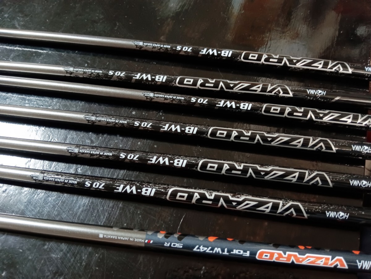 ホンマ　TW-757P 6?9．P．A VIZARD IB-WF70（S）+　TW-W 56-8 VIZARD747 50（R）7本セット STMグリップ交換
